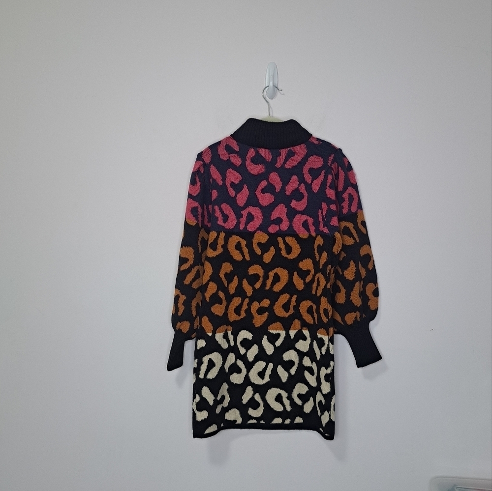Farm Rio Mixed Leopards Sweater Dress XS NWT - Picture 7 of 9